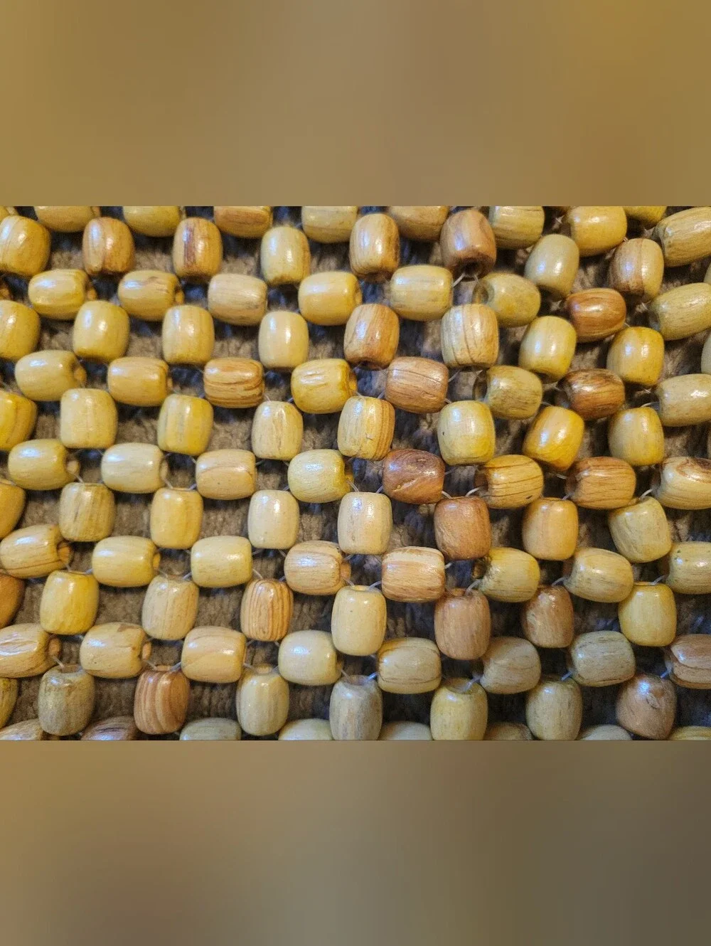 Beaded Seat Cushion in Natural Wood Tones